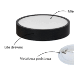 Lampa sufitowa LEJA Plafon ∅375 CZARNY do salonu kuchni łazienki STYLOWA