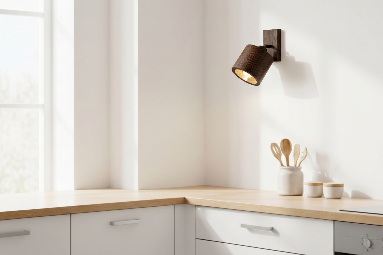 Kinkiet ścienny lampa ścienna ANTILIA loft drewniana Ciemny Dąb ∅135 STYLOWA Kinkiet ścienny lampa ścienna ANTILIA loft drewniana Ciemny Dąb ∅135 STYLOWA - zdjęcie 4