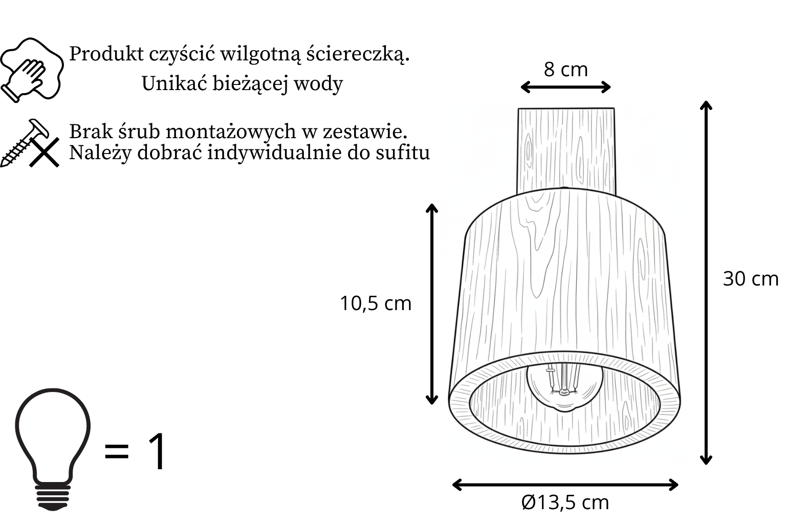 Kinkiet ścienny lampa ścienna ANTILIA loft drewniana Ciemny Dąb ∅135 STYLOWA Kinkiet ścienny lampa ścienna ANTILIA loft drewniana Ciemny Dąb ∅135 STYLOWA - zdjęcie 7