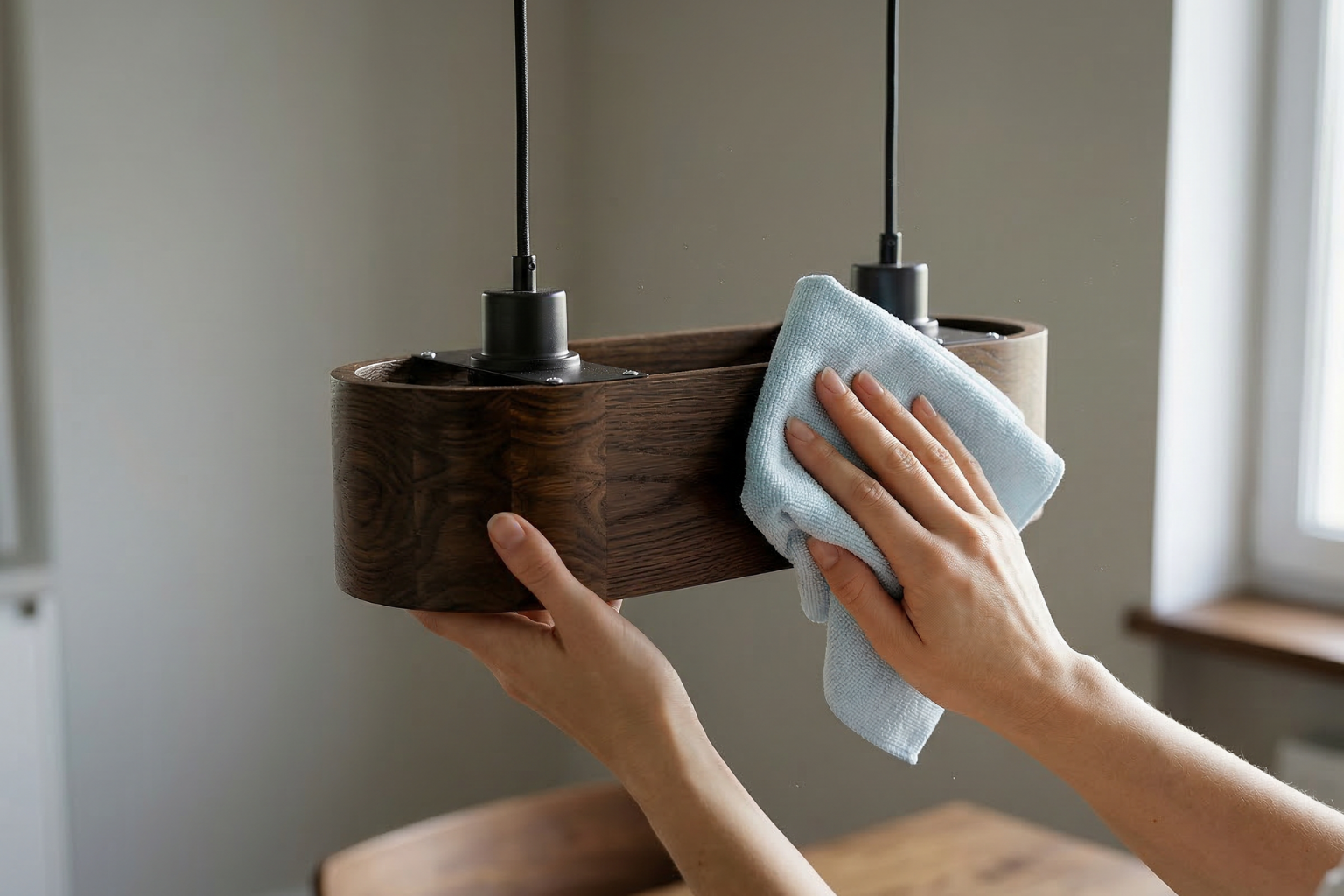 Lampa wisząca owalna ANTILIA żyrandol Ciemny Dąb 450mm Lampa wisząca owalna ANTILIA żyrandol Ciemny Dąb 450mm - zdjęcie 5