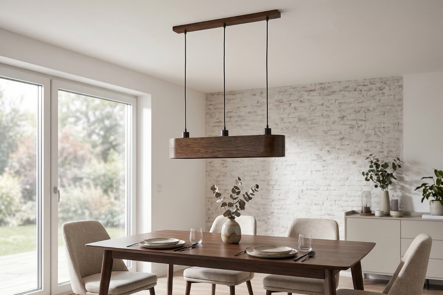 Lampa wisząca owalna ANTILIA żyrandol Ciemny Dąb 700mm - zdjęcie 1