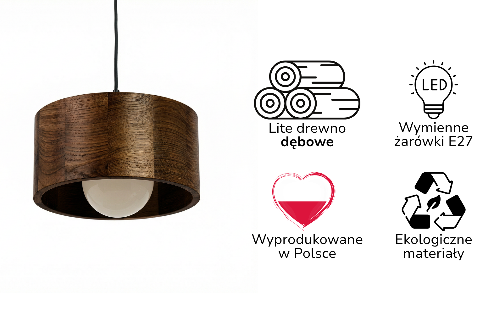 Lampa wisząca drewniana ANTILIA żyrandol Ciemny Dąb ∅275 Lampa wisząca drewniana ANTILIA żyrandol Ciemny Dąb ∅275 - zdjęcie 2
