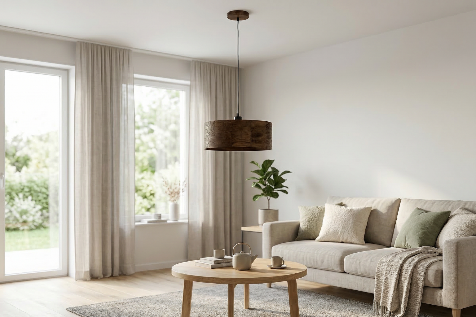 Lampa wisząca drewniana ANTILIA żyrandol Ciemny Dąb ∅375 Lampa wisząca drewniana ANTILIA żyrandol Ciemny Dąb ∅375 - zdjęcie 4