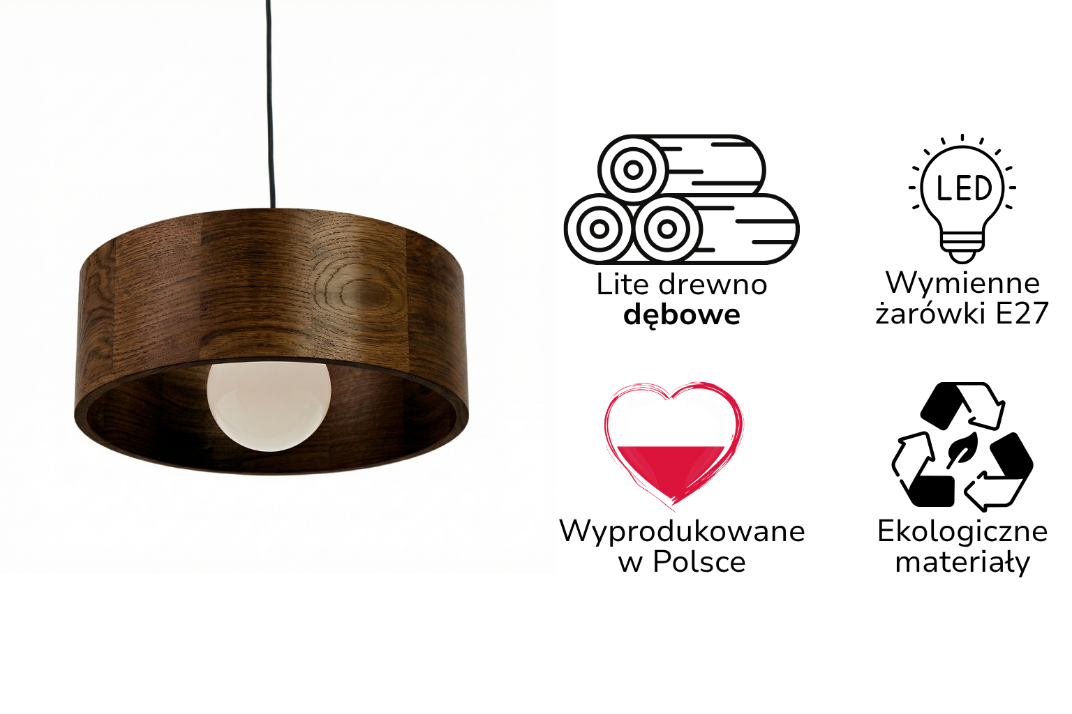 Lampa wisząca drewniana ANTILIA żyrandol Ciemny Dąb ∅375 Lampa wisząca drewniana ANTILIA żyrandol Ciemny Dąb ∅375 - zdjęcie 2