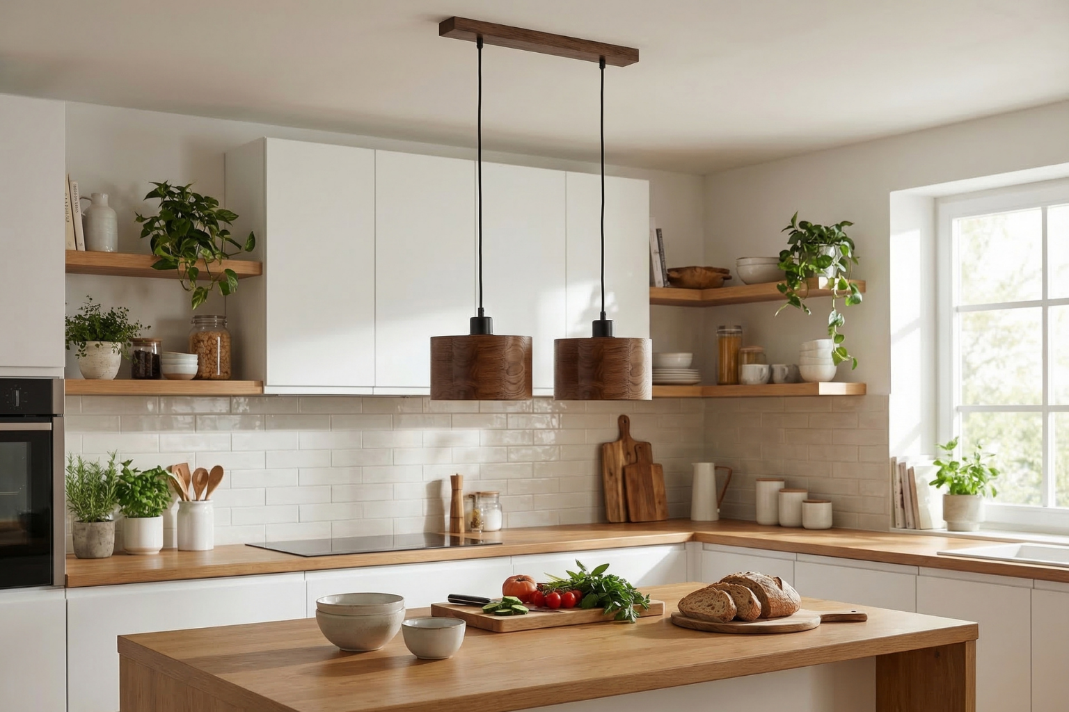 Lampa wisząca podwójna drewniana ANTILIA żyrandol Ciemny Dąb - zdjęcie 3