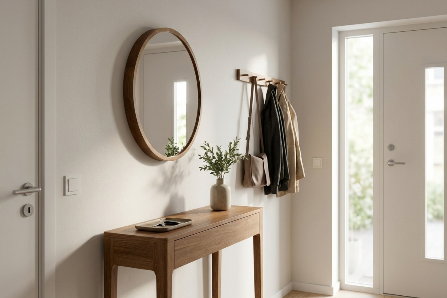 Lustro łazienkowe ścienne LEJA okrągłe ∅575 Ciemny Dąb do przedpokoju salonu STYLOWE Lustro łazienkowe ścienne LEJA okrągłe ∅575 Ciemny Dąb do przedpokoju salonu STYLOWE - zdjęcie 4
