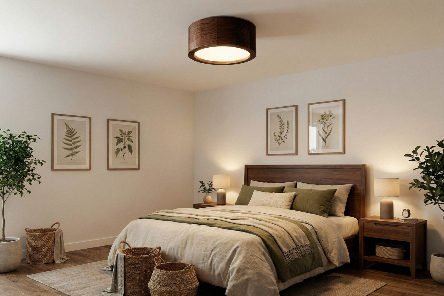 Lampa sufitowa LEJA Plafon ∅200 Ciemny Dąb do salonu kuchni łazienki STYLOWA - zdjęcie 4