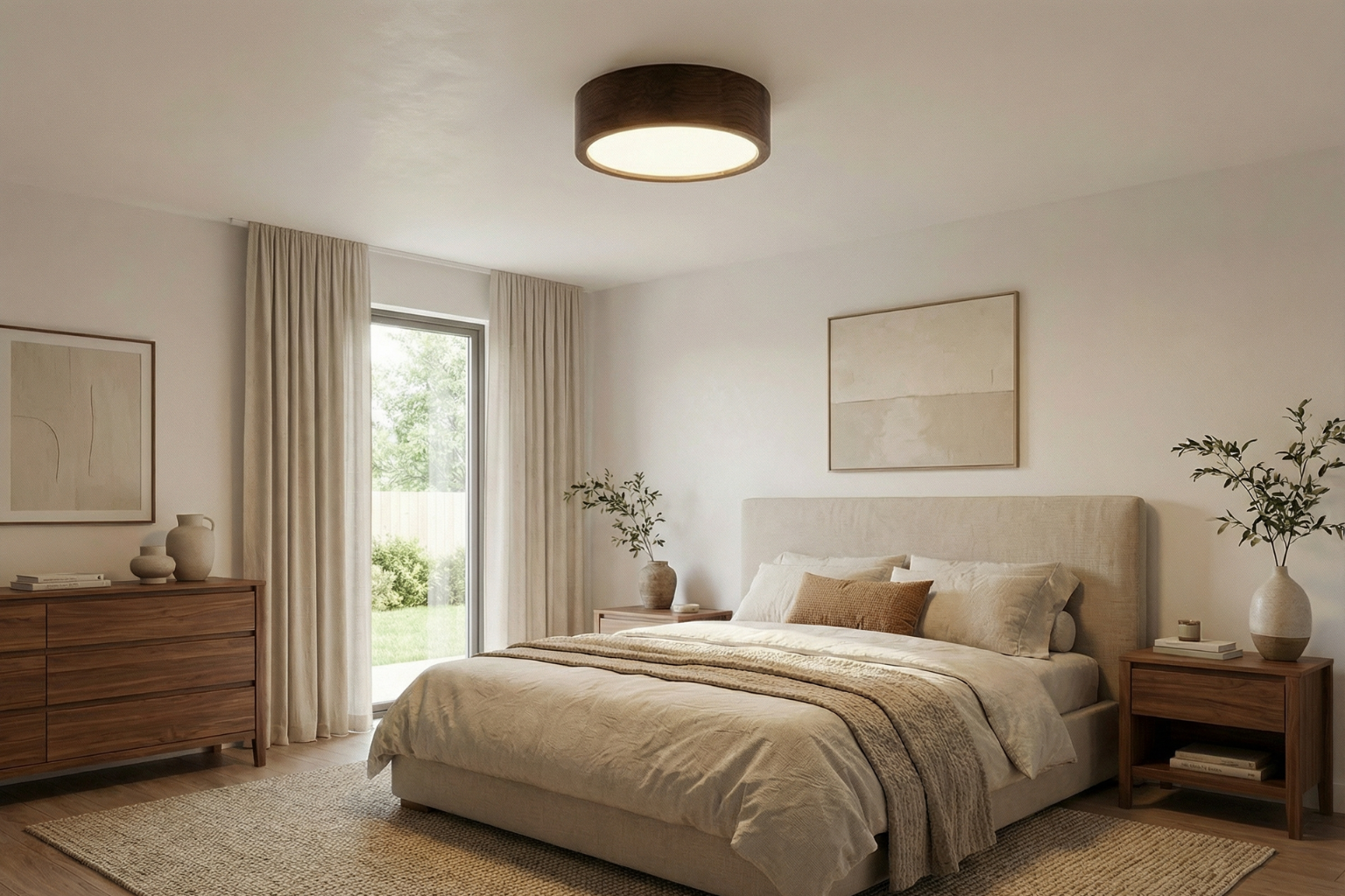 Lampa sufitowa LEJA Plafon ∅275 Ciemny Dąb do salonu kuchni łazienki STYLOWA - zdjęcie 4