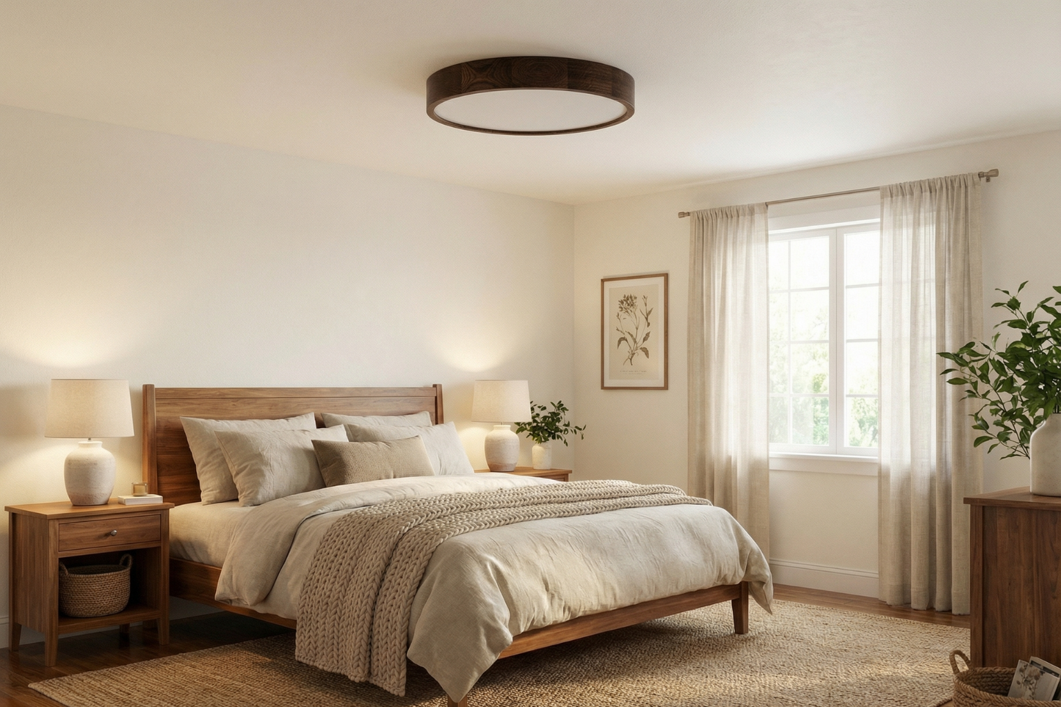 Lampa sufitowa LEJA Plafon ∅475 Ciemny Dąb do salonu kuchni łazienki STYLOWA - zdjęcie 4