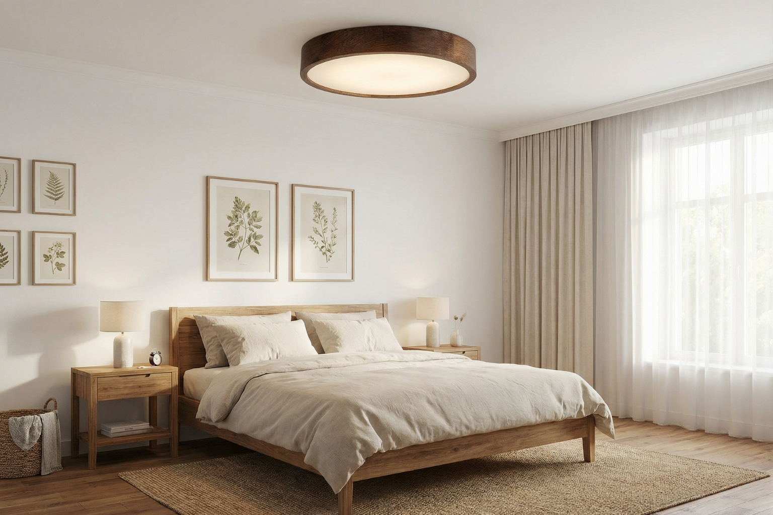 Lampa sufitowa LEJA Plafon ∅575 Ciemny Dąb do salonu kuchni łazienki STYLOWA - zdjęcie 4