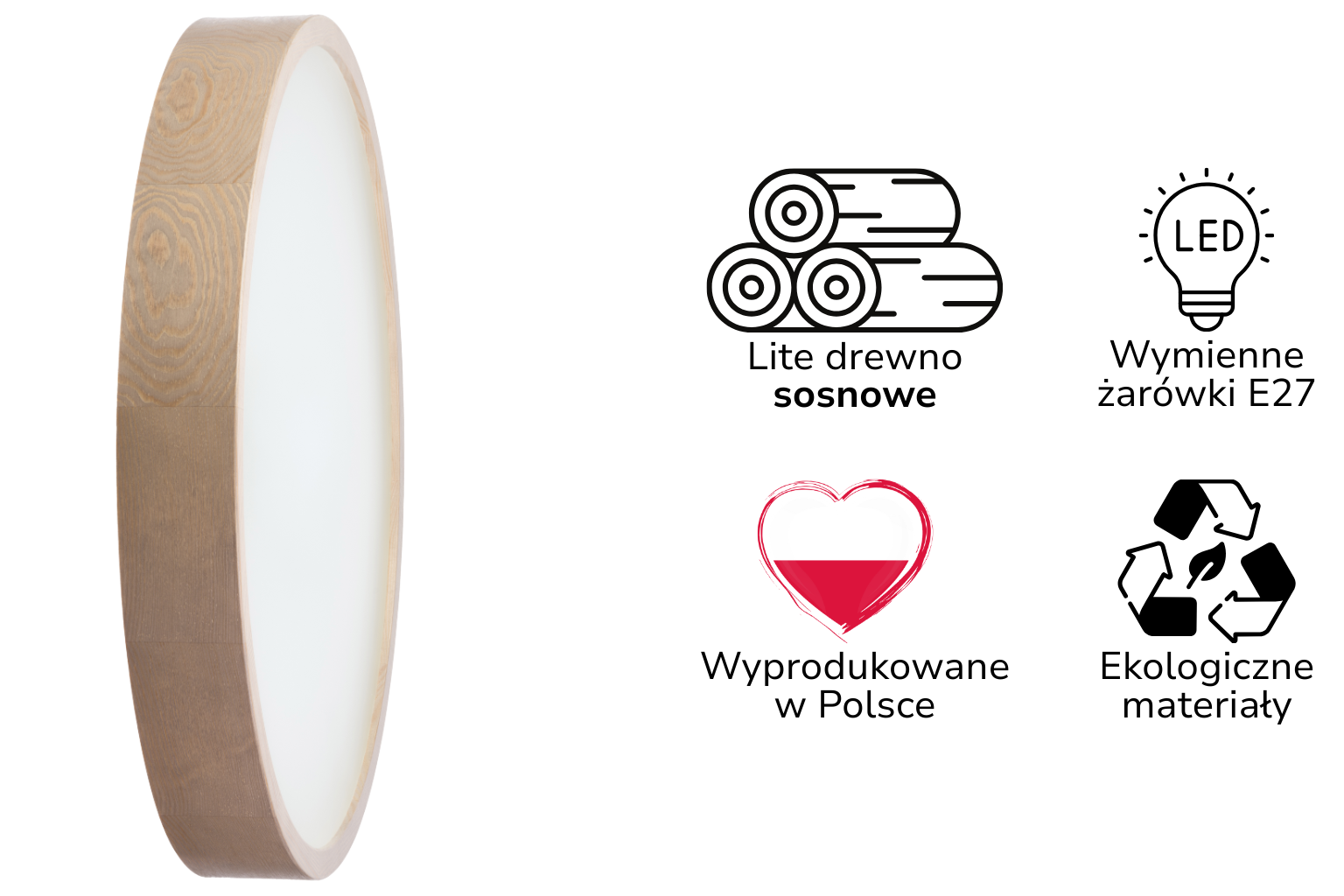 Lampa sufitowa LEJA Plafon ∅575 Nabucco do salonu kuchni łazienki STYLOWA - zdjęcie 2