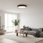 Lampa sufitowa LEJA Plafon LED ∅375 ORZECH do salonu kuchni 4000K STYLOWA