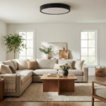 Lampa sufitowa LEJA Plafon ∅575 Czarny Mat do salonu kuchni łazienki STYLOWA