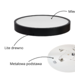 Lampa sufitowa LEJA Plafon ∅575 Czarny Mat do salonu kuchni łazienki STYLOWA