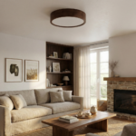 Lampa sufitowa LEJA Plafon ∅375 Ciemny Dąb do salonu kuchni łazienki STYLOWA