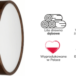 Lampa sufitowa LEJA Plafon ∅475 Ciemny Dąb do salonu kuchni łazienki STYLOWA