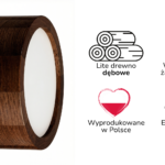 Lampa sufitowa LEJA Plafon ∅200 Ciemny Dąb do salonu kuchni łazienki STYLOWA