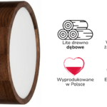 Lampa sufitowa LEJA Plafon ∅275 Ciemny Dąb do salonu kuchni łazienki STYLOWA