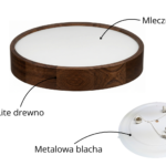 Lampa sufitowa LEJA Plafon ∅475 Ciemny Dąb do salonu kuchni łazienki STYLOWA