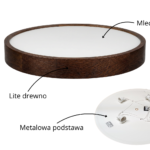 Lampa sufitowa LEJA Plafon ∅575 Ciemny Dąb do salonu kuchni łazienki STYLOWA