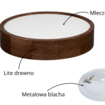 Lampa sufitowa LEJA Plafon ∅375 Ciemny Dąb do salonu kuchni łazienki STYLOWA