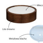 Lampa sufitowa LEJA Plafon ∅275 Ciemny Dąb do salonu kuchni łazienki STYLOWA
