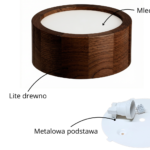 Lampa sufitowa LEJA Plafon ∅200 Ciemny Dąb do salonu kuchni łazienki STYLOWA
