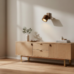 Kinkiet ścienny lampa ścienna ANTILIA loft drewniana Ciemny Dąb ∅135 STYLOWA