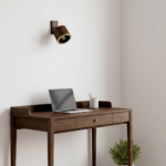 Kinkiet ścienny lampa ścienna ANTILIA loft drewniana Ciemny Dąb ∅135 STYLOWA