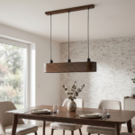Lampa wisząca owalna ANTILIA żyrandol Ciemny Dąb 700mm