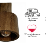 Kinkiet ścienny lampa ścienna ANTILIA loft drewniana Ciemny Dąb ∅135 STYLOWA