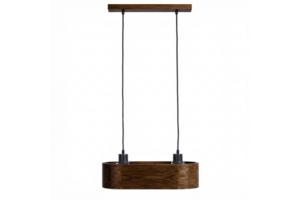 Lampa wisząca owalna ANTILIA żyrandol Ciemny Dąb 450mm