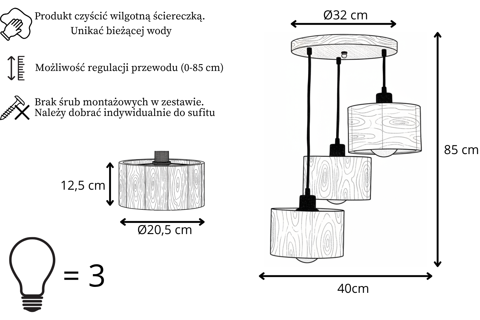 Lampa sufitowa wisząca ANTILIA żyrandol DĄB do salonu sypialni STYLOWA Lampa sufitowa wisząca ANTILIA żyrandol DĄB do salonu sypialni STYLOWA