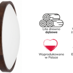 Lampa sufitowa ORION Plafon ∅475 Ciemny Dąb do salonu kuchni łazienki STYLOWA