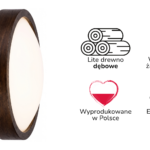 Lampa sufitowa ORION Plafon ∅375 Ciemny Dąb do salonu kuchni łazienki STYLOWA
