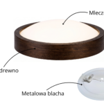 Lampa sufitowa ORION Plafon ∅475 Ciemny Dąb do salonu kuchni łazienki STYLOWA