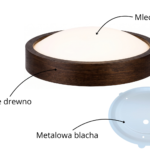 Lampa sufitowa ORION Plafon ∅275 Ciemny Dąb do salonu kuchni łazienki STYLOWA